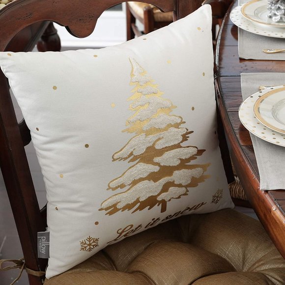 Pillow Perfect Throw Pillow, 17.5" x 17.5", Glamour Tree Gold (Single) - Picture 2 of 3